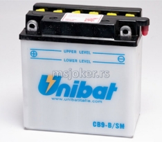 Akumulator UNIBAT 12V 9Ah sa kiselinom kis. CB9-BSM levi (135x75x139)